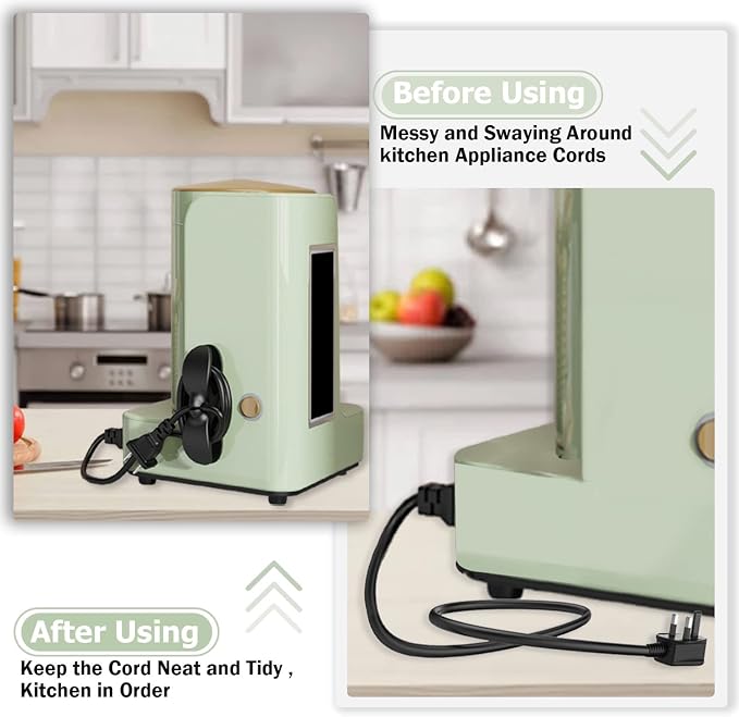 Cord Organizer for Kitchen Appliances, Adhesive Cord Holder, Cord Winder for Storage Appliances Stick on Mixer, Blender, Coffee Maker, Pressure Cooker and Air Fryer (2 Pack) - Image 5