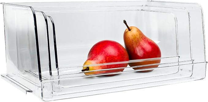 SIMPLEMADE Clear Refrigerator Organizer Bins - Clear Bins for Fridge, Containers for Fridge and Freezer, Multipurpose Storage for Kitchen, Office, Bathroom, Pack of 3 (Design 1) - Image 7