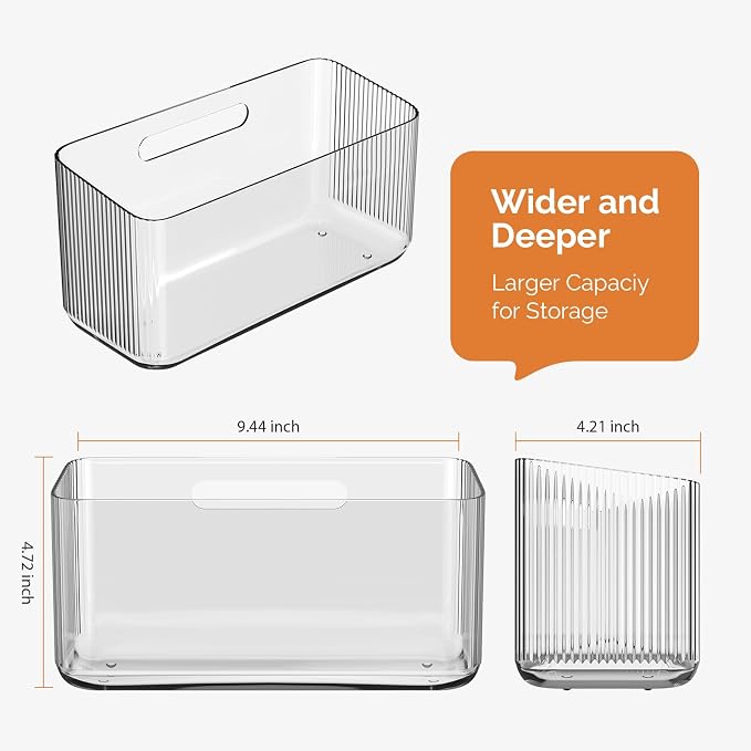 MaraFansie 4 Pack Over Cabinet Organizer Storage Lid Organizer Caddy Space Saver No Drilling Adhesive Hook Over Door Organizer, Transparent - Image 5