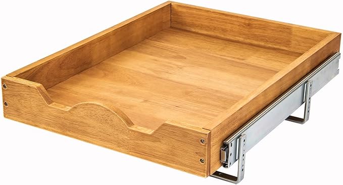 DINDON Pull Out Cabinet Organizer (17" W x 18" D) 1 Tier，Single Tier Oak Wood Under Cabinet Slide Out Shelf Drawer Box… - Image 7