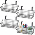 LeleCAT Cabinet Door Organizer Basket with hook Grid Storage Basket, Hang it behind a door or on a railing,BLack,4 Pack by HomeSpaceStorageBasket