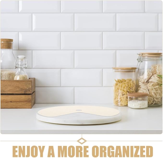 Garneck 2pcs Non-Adhesive Lazy Susan Shelf Liner Round Non-Slip Kitchen Cabinet Liners for Corner Shelves Fridge Drawer Mats and Easy to Clean Pantry Storage Pads - Image 7