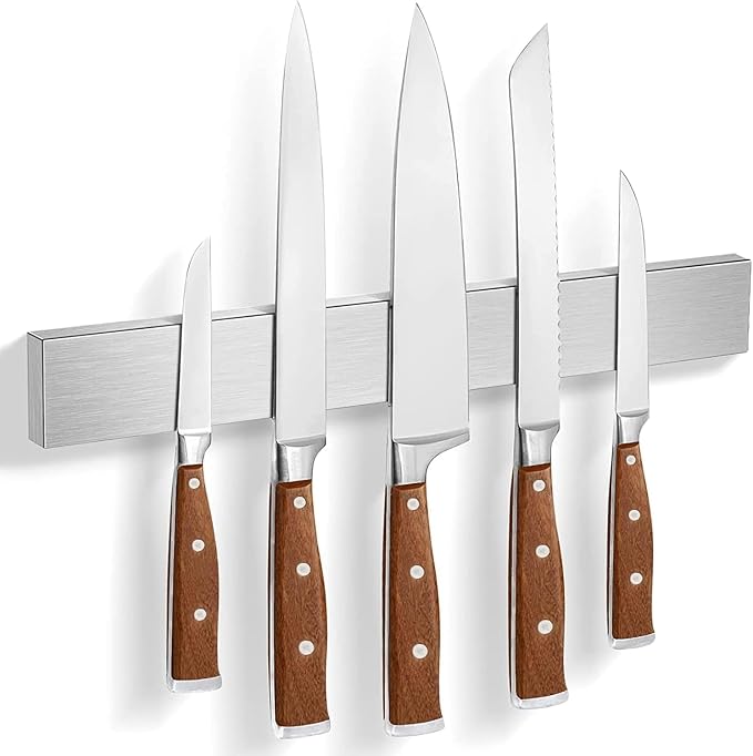 Knife Magnetic Strip, Magnetic Knife Holder for Wall Mount Fridge Refrigerator Knife Magnet Bar Knife Rack RV Kitchen Utensil Holder Metal Kitchen Tool Holder Knife Block RV Accessories 14 Inch by HEREOFhereisforyourneeds