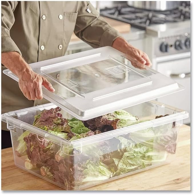 Rubbermaid Commercial Products Food Storage Box Lid for 8.5, 12.5, 16.5, and 21.5 Gallon Sizes, Clear - Image 4