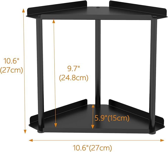 Jesginboo 2 Tier Bathroom Counter Organizer, Vanity Organizer Corner Shelf | Skincare, Makeup Countertop Organizers, Kitchen, Bathroom Counter Storage, Black - Image 3