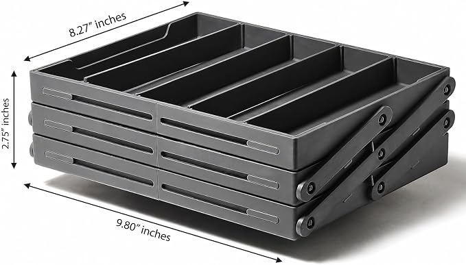 Ontel Smart Drawer Organizer - Multi-level Jewelry Holder, Cosmetics Organizer, or Office Drawer Organizer with Adjustable Dividers for Organization and Storage, Fits Drawers 9.5"W x 7.5"L x 2.75"D - Image 3