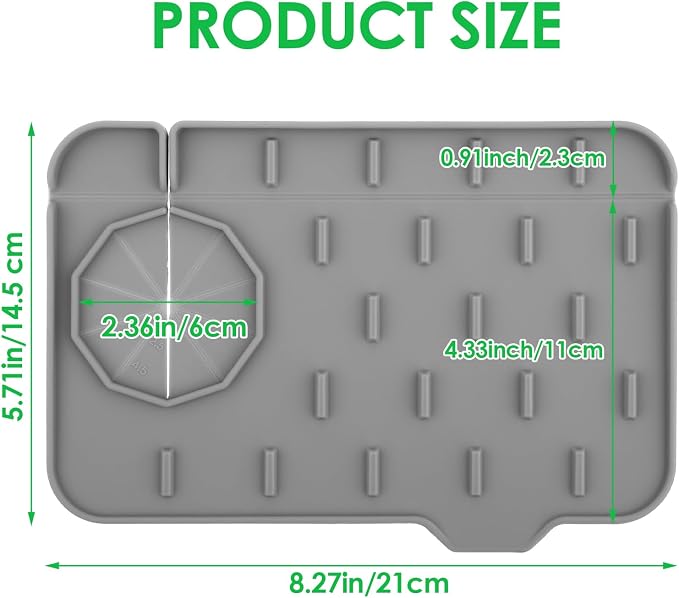 Dimeho Sink Faucet Splash Guard Mat Silicone Soap Dish Pad Faucet Handle Drip Catch Sponge Holder Sink Protector Trays for Bathroom Kitchen Countertop Gadgets Accessories - Image 2