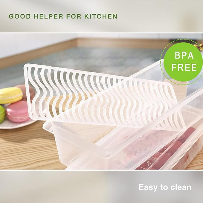 SILIVO Fruit Storage Containers for Fridge (3 Pack) - 1.5L Produce Saver Containers for Refrigerator with Removable Drain Tray Keep Fresh for Produce, Bacon, Fruits and Vegetables - Image 7