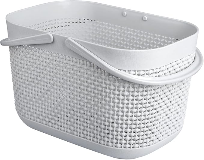 Plastic Portable Shower Caddy Basket, Storage Organizer, Grey, 2 Pack | Bottom Drain Holes, Keep Dry, Sturdy and Durable, Easy to Carry for Bathroom, Kitchen, Dorm Room, RV, College - Image 5
