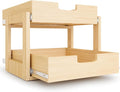 Pull Out Cabinet Organizer, 23''W×21''D×16''H Soft Close Slide Out Wooden Pull out Drawers, Double Tier Slide out Wood Cabinet Organizer, for Base Cabinet Organization in Kitchen, Pantry, Bathroom by GREHITK