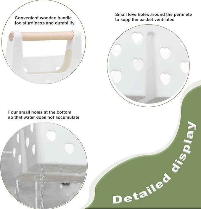 Portable Shower Caddy Plastic Shower Basket Organizer with Handle, White | Divided Bathroom Caddy Storage Cleanning Caddy Tote for College, Dorm Room, Kitchen - Image 4