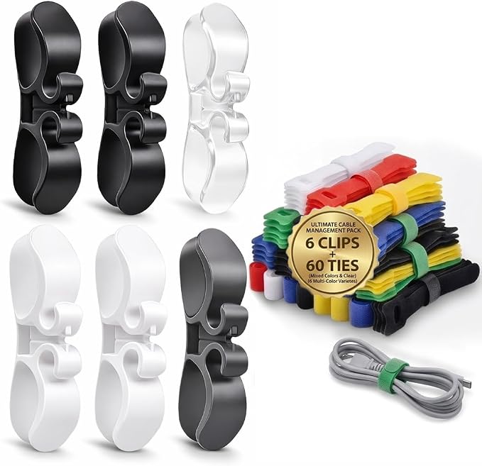 66 PCS Cord Organizer for Appliances Kit - Includes 6-Pack Appliance Cord Wrap & 60-Pack Multicolor Reusable Cable Ties - Universal Cord Organizer for Appliances, Home, Office & Kitchen by GOLLEY