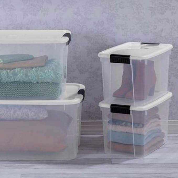 Sterilite Ultra Latch Box with Lids for Home and Office, 30 Quart, 12-Pack | Heavy-Duty and Stackable Plastic Containers with Latches for Closet, Cabinet, Bedroom, Bathroom and Dorm Room Organization - Image 6