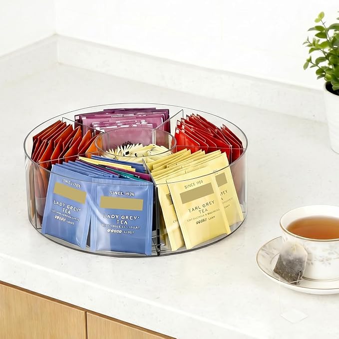 AIEVE Extra Large Drink Packet Organizer, 360° Lazy Susan Rotating Turntable for Larger Powder Drink Mix, Hydration Packets Acrylic Pantry Organizers for Kitchen Storage Organization - Image 5