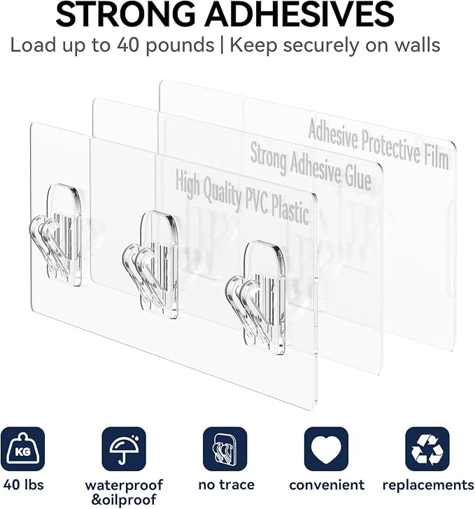 Shower Caddy Adhesive, Rustproof Shower Organizer with Soap Holder, Large Capacity Shower Shelves for Inside Shower, No Drilling Bathroom Organizers and Storage for Home Decor（6 Pack Gold） - Image 6