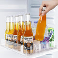 Stackable Soda Can Organizer for Refrigerator, Automatic Drink Dispenser with Pusher, Holds 25–30 Cans, 4 Row Fridge Organizer, Adjustable Beverage Rack, Easy Access Storage by SOLY