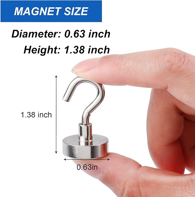 LOVIMAG Magnetic Hooks, Cruise Essentials 2026, 15 Pack-30LBS | Heavy Duty Strong Magnet Hook for Cruise Cabin, Refrigerator Fridge, Ship, Classroom, Kitchen Grills, Silver - Image 2