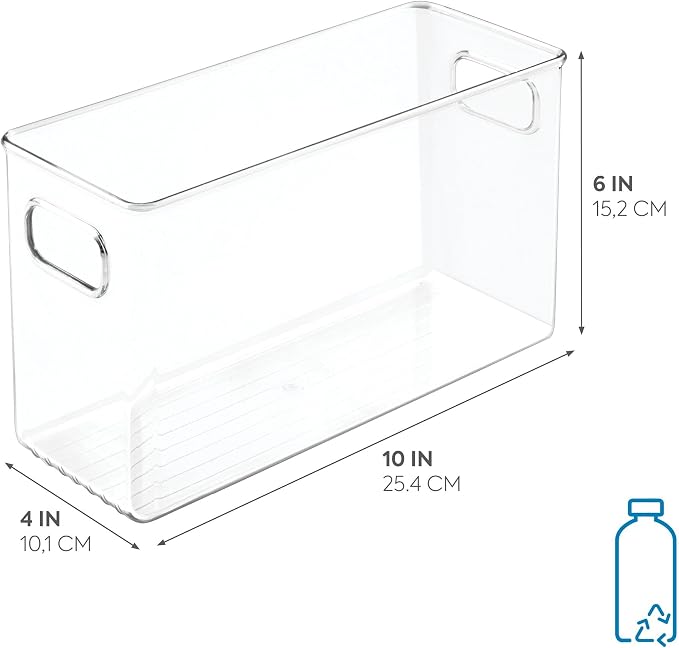 iDesign Slim Clear Plastic Storage Bin, Tall Narrow | Organizer, For Kitchen, Fridge, Freezer, or Pantry - Image 2