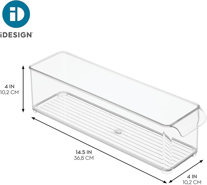 iDesign Stackable Fridge Storage Bin with Handle, Clear | Ideal for Fridge and Freezer, Made in USA - Image 4