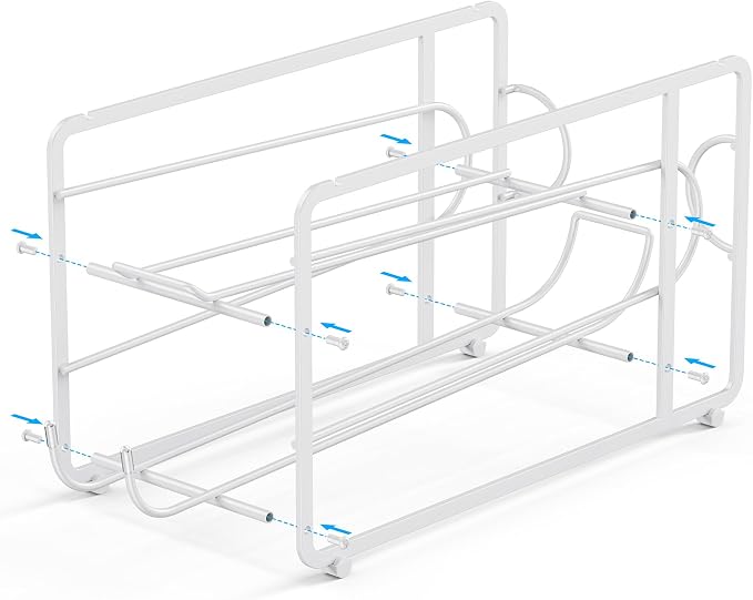 Canyave Soda Can Organizer Storage Rack, 2 Pack Stackable Beverage Soda Can Dispenser Organizer Holder for Refrigerator, Cabinet, Pantry (White) - Image 8