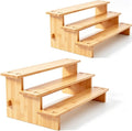 JinDoWin 3 Tiered Spice Rack Organizer for Cabinet,Spice Organization for Cabinet, Seasoning Organizer,Spice Shelf and Spice Organizer for Cabinet,Pantry Organizers and Storage (2 Pack, Small) by JinDoWin