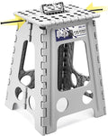 Delxo 17.5 Inch Folding Step Stool,Foldable Step Stool for Adults Grey | Step Stool with Safety Lock,Portable Collapsible Step Stool,Non-slip Folding Stools for Kitchen Bathroom Bedroom Garden 1PC by Delxo