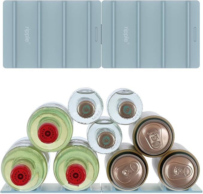 Cooks Innovations 2 Pack Drink Organizer for Fridge Modular, Soda Can Refrigerator Organizers and Storage, Beer-Wine-Water Bottle Holder, Durable Non-Slip Anti-Roll by CooksInnovations