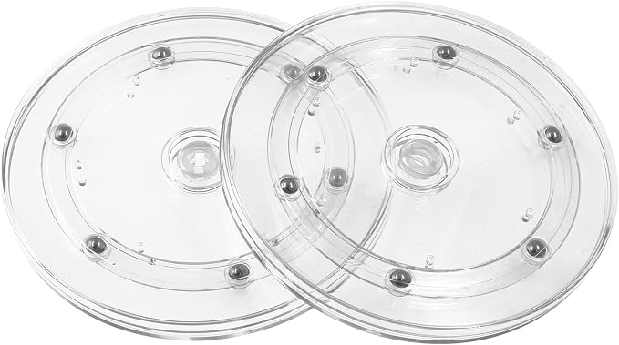 Piutouyar 2 Pcs Plastic Turntable Bearings Hardware, 6Inch/150mm, Clear | Plastic Acrylic Clear Turntable Organizer, For Kitchen Spice Rack Table Cake by Piutouyar