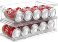 Xicennego 2-Tier Stackable Soda Can Organizer for Refrigerator, Fridge Can Organizer Dispenser, Beverage Can Holder for Refrigerator, Pantry, Cupboard by Xicennego