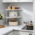 Stackable Metal Kitchen Cabinet Organizer,Kitchen Corner Shelf with Non-Slip Mat,Bathroom Organizer,Storage Shelf for Cabinet/Bathroom/Countertops/Utensils by SHBaizoy