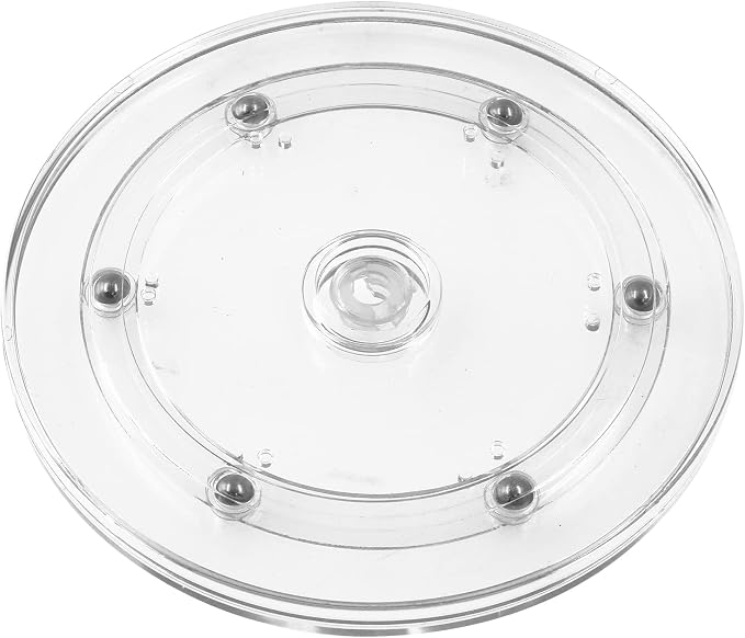 Piutouyar 2 Pcs Plastic Turntable Bearings Hardware, 6Inch/150mm, Clear | Plastic Acrylic Clear Turntable Organizer, For Kitchen Spice Rack Table Cake - Image 3