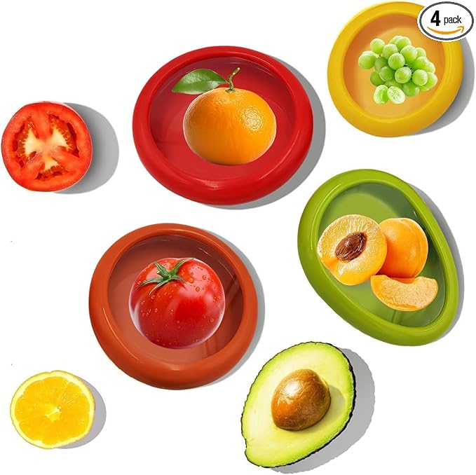 Avocado Preserver, Half Cut Fruit Container - Reusable Kitchen Tool for Refrigerator Onion Storage - Cheese, Lemon, Vegetables, Tomatoes, Fruit Gripper by Unknown