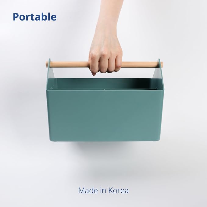 BLUE GINKGO Storage Basket, Medium 4.5L, Green, Made in Korea | Portable. Divided Storage Bin. Everyday Organization. - Image 5