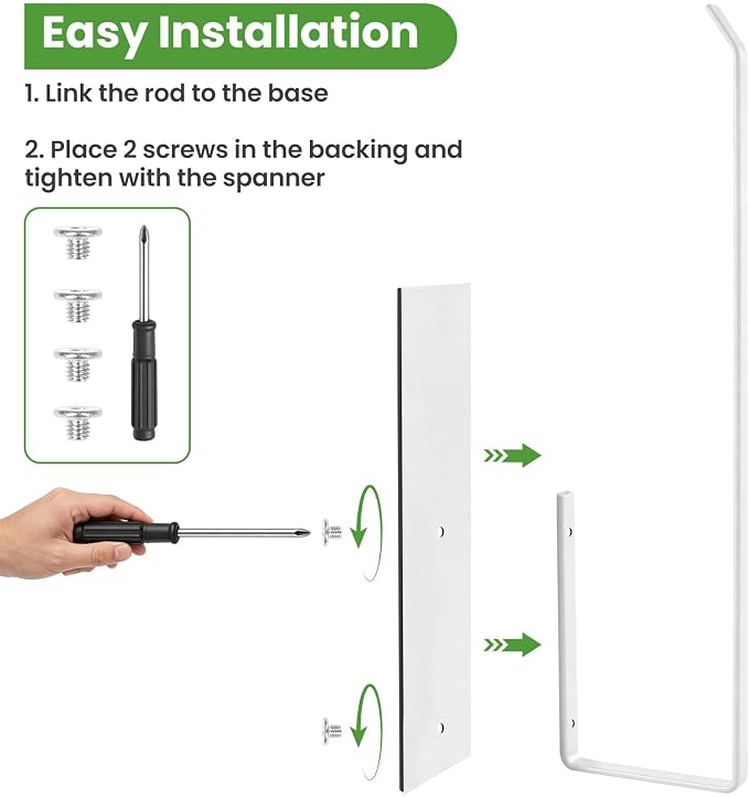 Magnetic Paper Towel Holder for Fridge, Toilet Paper Roll Holder Magnetic Paper Towel Rack Wall Mount Fridge Organizer for Papers Towels Roll Bathroom Toilet Garage RV Decor Kitchen Organization White - Image 6