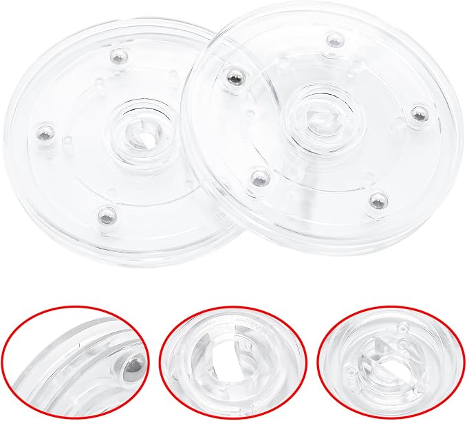 4Pcs Clear Acrylic Lazy Susan 5 Inch Turntable Organizer Bearings | Mini Lazy Susan, Small Lazy Susan Turntable, 360° Rotating Swivel Plate for Spice Rack, Cosmetic, Cake, Pantry, DIY Display - Image 4