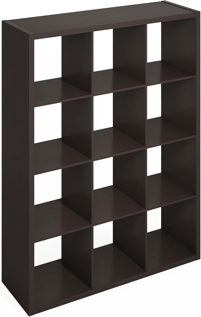 Furinno Simple 12-Cube Storage Organizer, Extra Thick Frame, Black Oak | Vertical/Horizontal, Open Back, Display Shelf, Shelving Unit, Storage Shelves, for Organization, Living Room, Home Office - Image 8