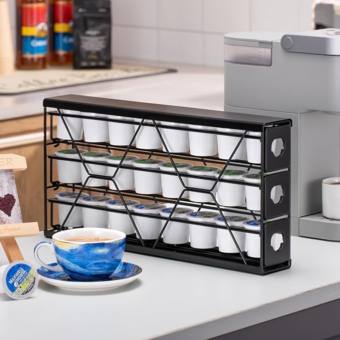 FlagShip K Cup Holder Drawer 3 Tier Coffee Pod Holder for K Pod Save Space Countertop Kitchen (24 Pods Capacity) - Image 7