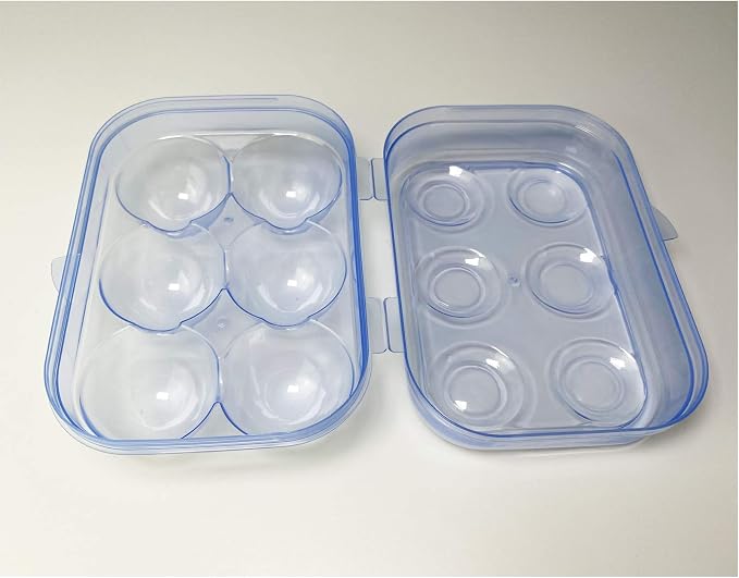 JAMOR 6 Grid Egg Storage Box Refrigerator Crisper Egg Protection Box Portable Egg Carriage Container For Camping Picnic Essential (Blue) - Image 8
