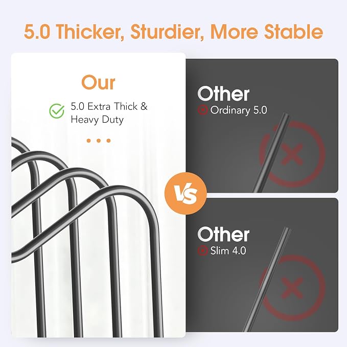 2 PC 5mm Wire Cutting Board Organizer Holder Stand for Cabinet | Full silicone strip, no slipping or scratches, 1.2" slot spacing, Holds cutting boards, sheet pans, skillets inside Cabinet - Image 2