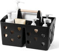Portable Shower Caddy Plastic Shower Basket Organizer with Handle, Black | Divided Bathroom Caddy Storage Cleanning Caddy Tote for College, Dorm Room, Kitchen by Anyoifax