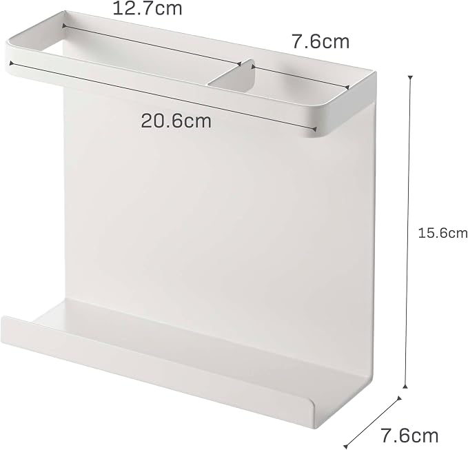 Yamazaki Home Magnet Wrap or Aluminim Foil Holder - Kitchen Storage, Magnetic Organizer - Steel | Sleek steel magnetic wrap organizer. A smart fit for modern homes. Designed for convenient home organization. Saves space. - Image 8