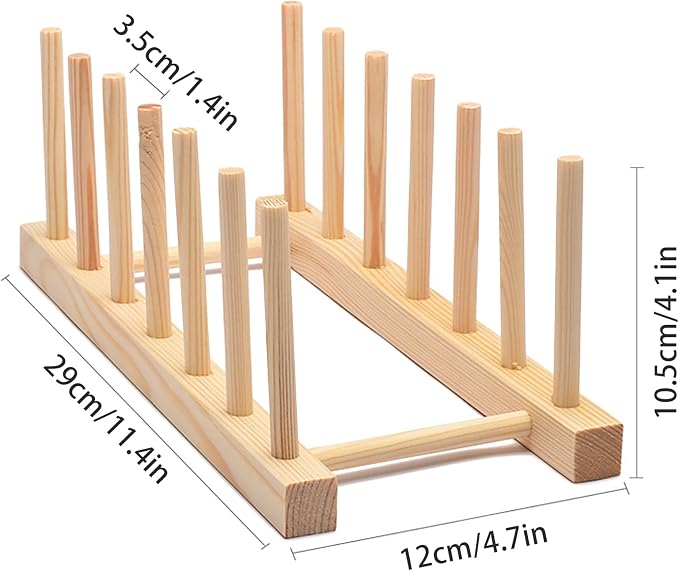 Kunovo Bamboo Dish Rack,Pot lid/Plate/Cutting Board Organizer for Kitchen cabinets,Bottle Drying Holder… - Image 5