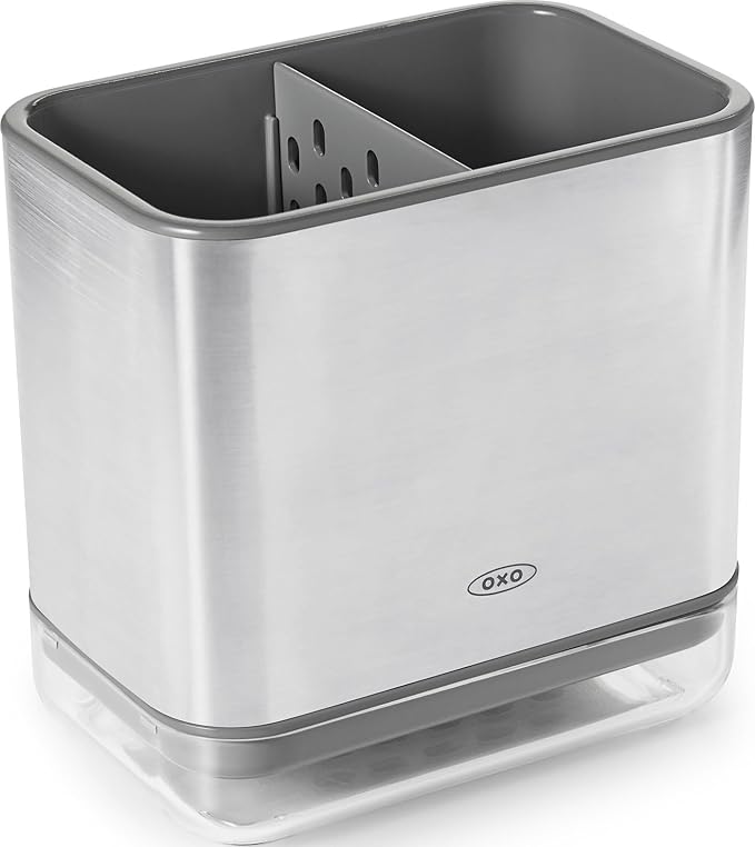OXO Good Grips Stainless Steel Sink Organizer Caddy & Sponge Holder | Holds Sponge, Soap, And Scrubbers, Rust-Resistant Steel, Drains Easily, Kitchen Sink Caddy, Countertop Organizer by Unknown