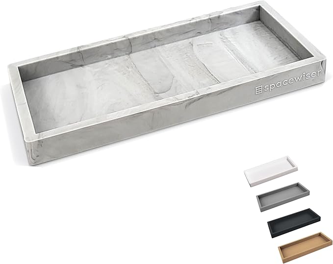 Countertop & Vanity Silicone Tray - Small 7.7" Kitchen Soap Tray | Kitchen Sink Soap Tray, Dish Soap Tray for Kitchen Counter, Bathroom Tray, Silicone Soap Dispenser Tray & Sponge Holder by Spacewiser
