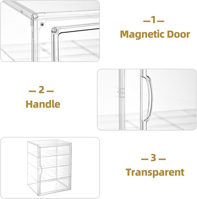 Pastry Display Case，4-Tier Adjustable Clear Bread Storage with Magnetic Door，Bread Box for Kitchen Countertop，15.7x11.8x9.8xinch (4 Tier-2 pcs) - Image 4