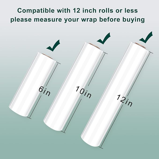 Foil Plastic Wrap Organizer Dispenser - Wall Mounted Bamboo Kitchen Paper Towel Holder with Spice Shelf,4 in 1 12" Roll Dispenser with Cutter - Image 5