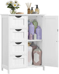 VASAGLE Storage Cabinet with Drawers, Freestanding Floor Cabinet with Door, 13.8 x 25.6 x 35.4 Inches, Adjustable Shelf, for Bathroom, Living Room, Kitchen, Cloud White ULHC042WH01S by Unknown