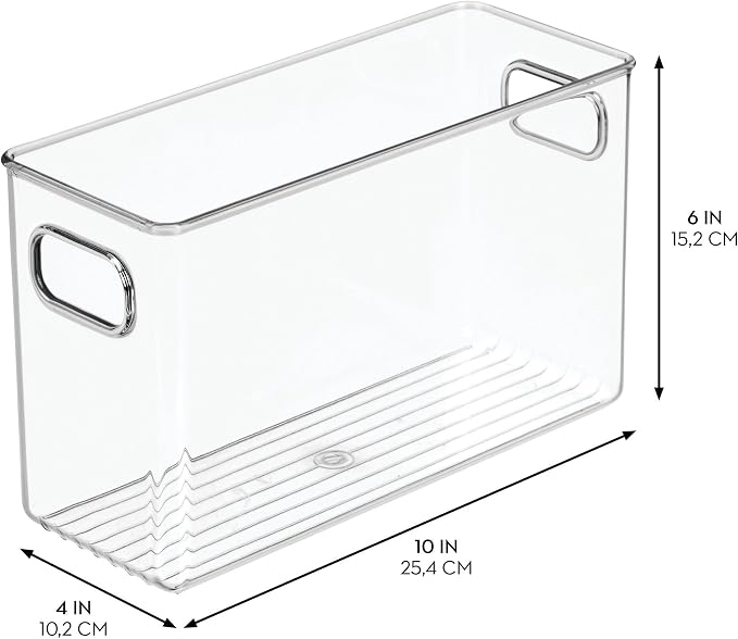 iDesign Slim Clear Plastic Storage Bin, Tall Narrow, 2-Pack | Organizer for Kitchen, Fridge, Pantry - Image 3