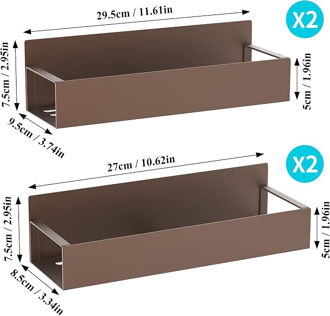 Metal Magnetic Spice Rack for Refrigerator Bronze, 4 Pack | Magnetic Shelves Heavy Duty for Fridge in Kitchen, Seasoning Storage Organizer, For Oven Washer and Dryer, For Heavier Items - Image 7