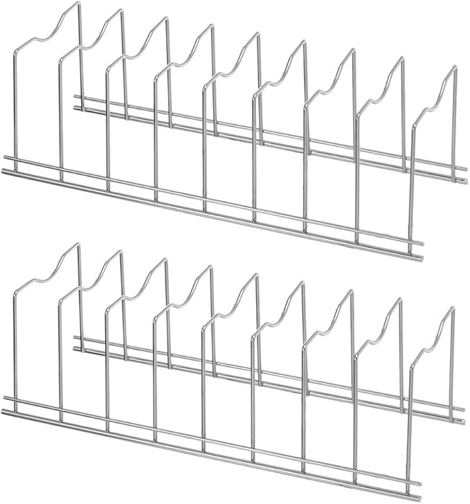 SANNO Pot Pan Lid Holder Organizer Pot Lid Rack Holder Suitable for Bakeware Dish Plate, Cutting Boards, Pots & Pans, Serving Trays Cabinet Pantry 2 pack - Image 7